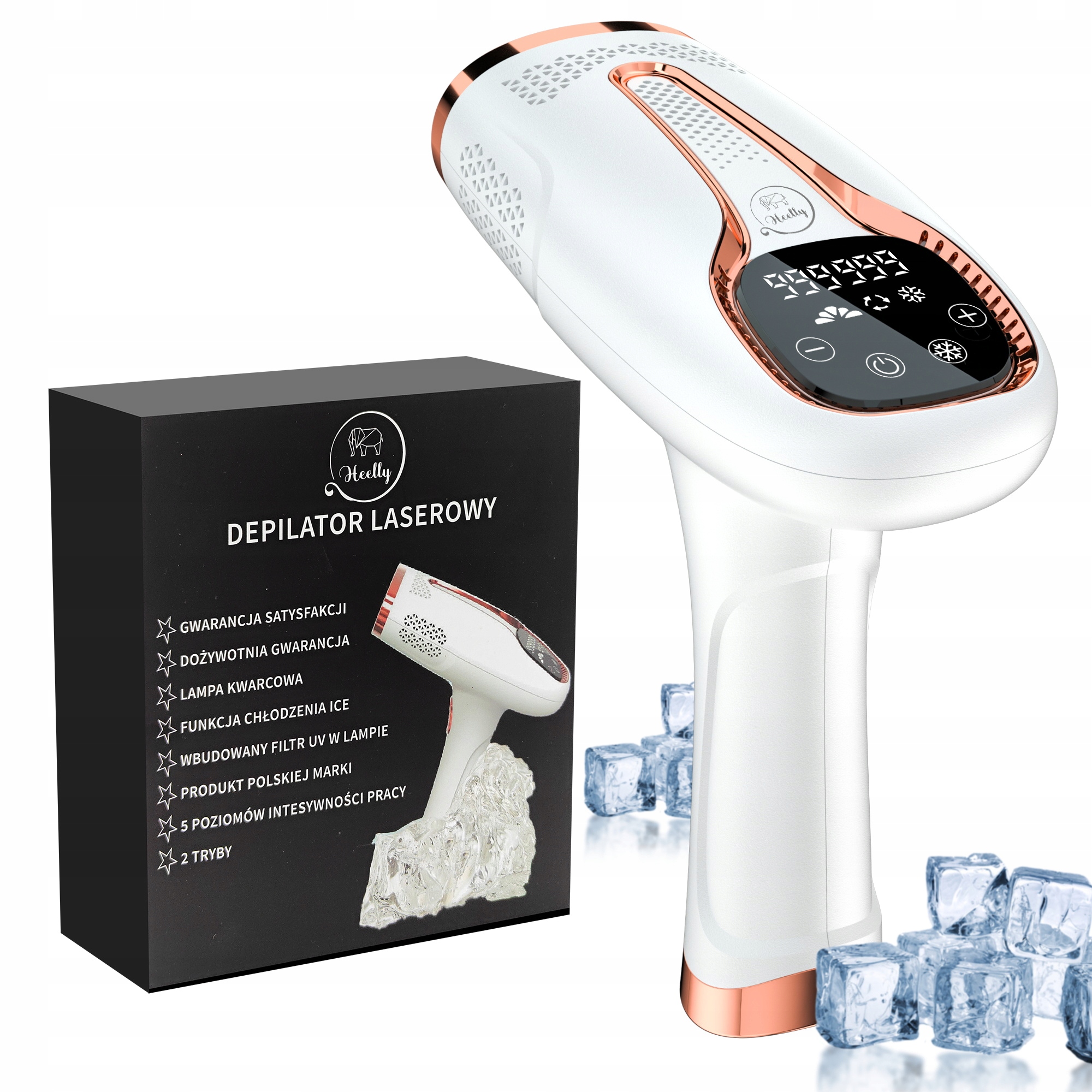 Heelly ICE 3.0 epilátor + sada zastrihávačov obočia - 3 ks.